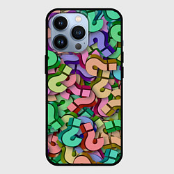 Чехол для iPhone 13 Pro ВОПРОСИТЕЛЬНЫЕ, цвет: 3D-черный