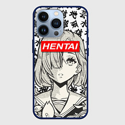 Чехол для iPhone 13 Pro HENTAI SCHOOL GIRL ХЕНТАЙ ШКОЛЬНИЦА, цвет: 3D-тёмно-синий