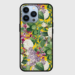Чехол для iPhone 13 Pro Цветы Сирень и Белые Бегонии, цвет: 3D-черный