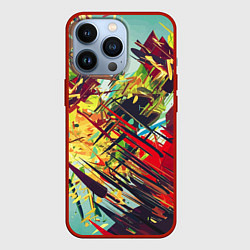 Чехол для iPhone 13 Pro Смелые мазки краски Экспрессионизм Bold strokes of, цвет: 3D-красный