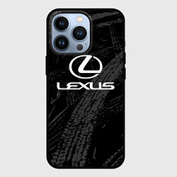 Чехол для iPhone 13 Pro Lexus - следы шин, цвет: 3D-черный
