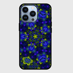 Чехол для iPhone 13 Pro Абстрактный зелено-синий узор Звезда, цвет: 3D-черный