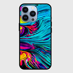 Чехол для iPhone 13 Pro Paint Wave, цвет: 3D-черный