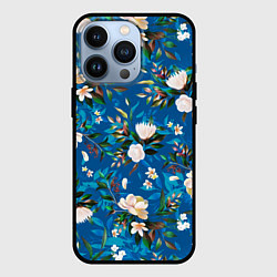 Чехол для iPhone 13 Pro Цветы Синий Сад, цвет: 3D-черный