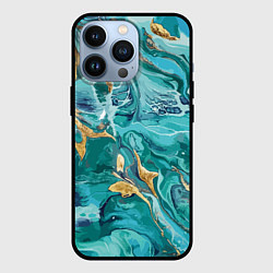 Чехол iPhone 13 Pro Имитация малахита
