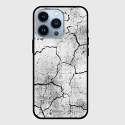Чехол для iPhone 13 Pro ТРЕЩИНЫ ЧЕРНО БЕЛЫЙ, цвет: 3D-черный