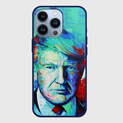 Чехол для iPhone 13 Pro Дональд Трамп арт, цвет: 3D-тёмно-синий