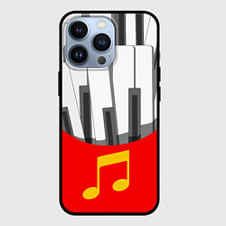 Чехол для iPhone 13 Pro Клавиши фортепиано как картошка фри, цвет: 3D-черный