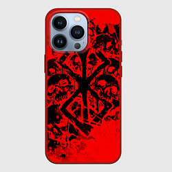 Чехол для iPhone 13 Pro КЛЕЙМО ЖЕРВЫ И ЧЕРЕПА БЕРСЕРК, цвет: 3D-красный