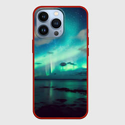 Чехол для iPhone 13 Pro Aurora borealis, цвет: 3D-красный