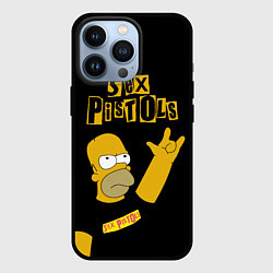 Чехол iPhone 13 Pro Sex Pistols Гомер Симпсон рокер