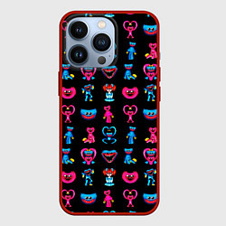 Чехол для iPhone 13 Pro POPPY PLAYTIME HAGGY WAGGY AND KISSY MISSY PATTERN, цвет: 3D-красный