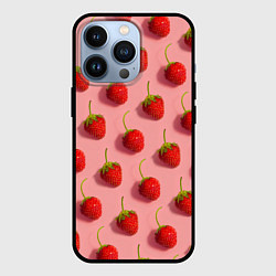 Чехол для iPhone 13 Pro Strawberry Pattern, цвет: 3D-черный