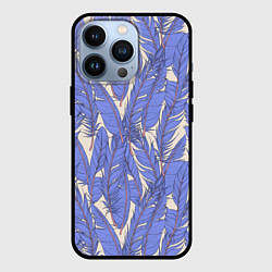 Чехол для iPhone 13 Pro Фиолетовые Перья Птиц, цвет: 3D-черный