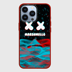 Чехол iPhone 13 Pro Marshmello logo крапинки