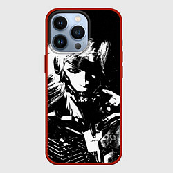 Чехол для iPhone 13 Pro METAL GEAR RISING - ЧБ ГЕРОЙ, цвет: 3D-красный