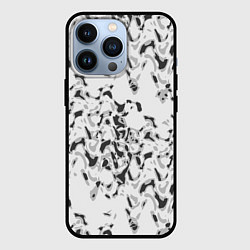 Чехол для iPhone 13 Pro Пятнистый абстрактный узор в светло-серых тонах, цвет: 3D-черный
