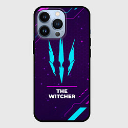 Чехол для iPhone 13 Pro Символ The Witcher в неоновых цветах на темном фон, цвет: 3D-черный
