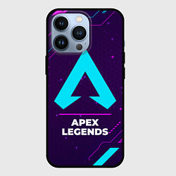 Чехол для iPhone 13 Pro Символ Apex Legends в неоновых цветах на темном фо, цвет: 3D-черный