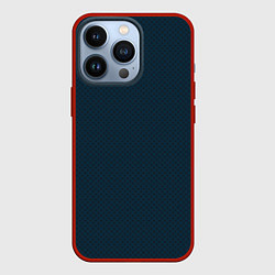 Чехол для iPhone 13 Pro Черная сетка на темно синем, цвет: 3D-красный
