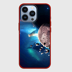 Чехол для iPhone 13 Pro Космическое столкновение объектов, цвет: 3D-красный