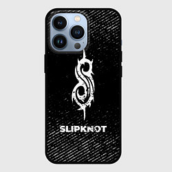 Чехол для iPhone 13 Pro Slipknot с потертостями на темном фоне, цвет: 3D-черный