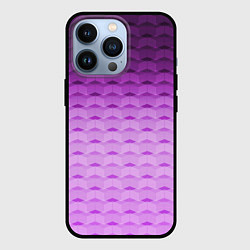Чехол для iPhone 13 Pro Фиолетово-розовый геометрический узор Градиент, цвет: 3D-черный