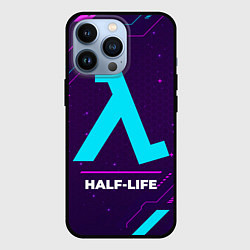 Чехол для iPhone 13 Pro Символ Half-Life в неоновых цветах на темном фоне, цвет: 3D-черный