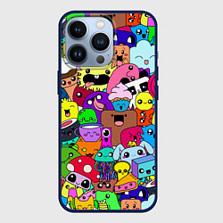 Чехол для iPhone 13 Pro Монстрики Nastiprazdnik, цвет: 3D-тёмно-синий