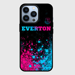 Чехол для iPhone 13 Pro Everton - neon gradient, цвет: 3D-черный