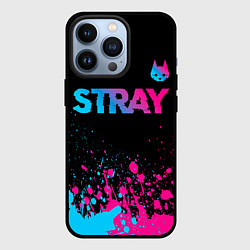 Чехол для iPhone 13 Pro Stray - neon gradient logo, цвет: 3D-черный