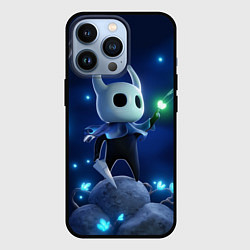 Чехол для iPhone 13 Pro Hollow Knight неоновые бабочки, цвет: 3D-черный