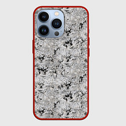 Чехол для iPhone 13 Pro Светло серый абстрактный, цвет: 3D-красный