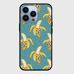 Чехол для iPhone 13 Pro Леопардовый банан паттерн, цвет: 3D-черный