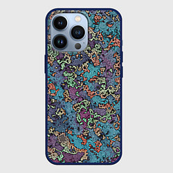 Чехол для iPhone 13 Pro Галлюциногенные узоры, цвет: 3D-тёмно-синий