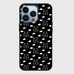 Чехол для iPhone 13 Pro Милые Спящие Мордочки Котов и Облака, цвет: 3D-черный