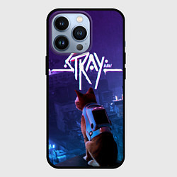 Чехол для iPhone 13 Pro Stray кот неон, цвет: 3D-черный