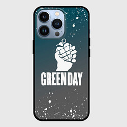 Чехол для iPhone 13 Pro Green day - брызги, цвет: 3D-черный