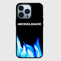 Чехол для iPhone 13 Pro Nickelback blue fire, цвет: 3D-черный