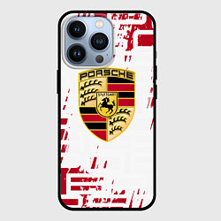 Чехол для iPhone 13 Pro Porsche - паттерн, цвет: 3D-черный