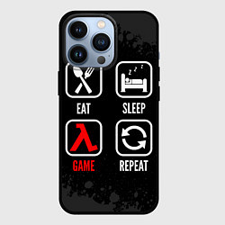 Чехол для iPhone 13 Pro Eat, sleep, Half-Life, repeat, цвет: 3D-черный