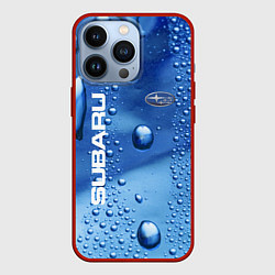 Чехол для iPhone 13 Pro Subaru - капли, цвет: 3D-красный