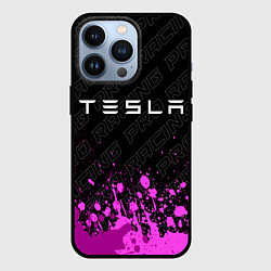 Чехол для iPhone 13 Pro Tesla pro racing: символ сверху, цвет: 3D-черный