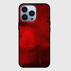 Чехол для iPhone 13 Pro Абстрактный красный дым и брызги тёмной краски, цвет: 3D-черный