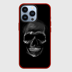 Чехол для iPhone 13 Pro Карбоновый череп, цвет: 3D-красный