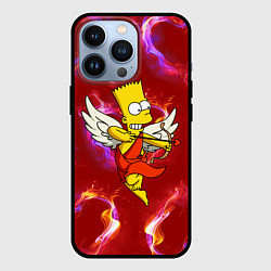 Чехол для iPhone 13 Pro Барт Симпсон стреляет из лука в сердце, цвет: 3D-черный