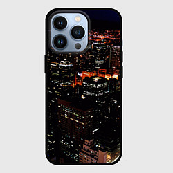Чехол для iPhone 13 Pro Ночной город - вид с высоты, цвет: 3D-черный