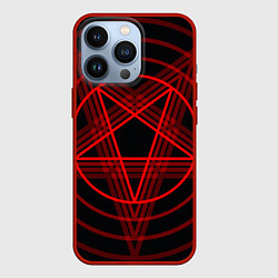 Чехол для iPhone 13 Pro Красная пентаграмма, цвет: 3D-красный