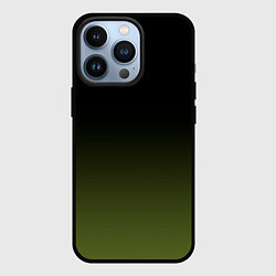 Чехол для iPhone 13 Pro Черный и хвойный зеленый градиент, цвет: 3D-черный