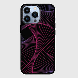 Чехол для iPhone 13 Pro Неоновые волны градиент, цвет: 3D-черный